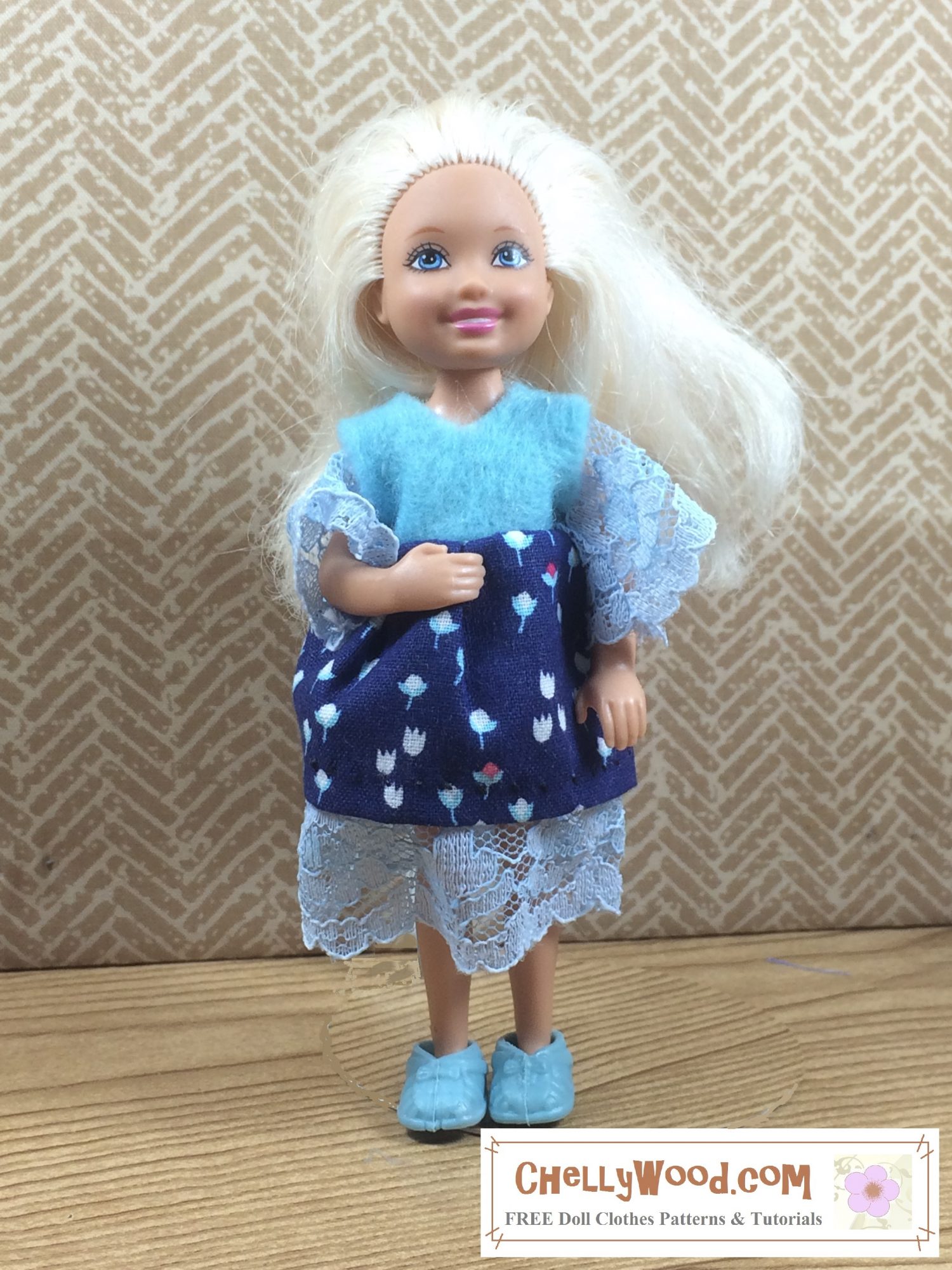 Free Printable Pattern for Lace Dress for Chelsea® Doll Free Doll