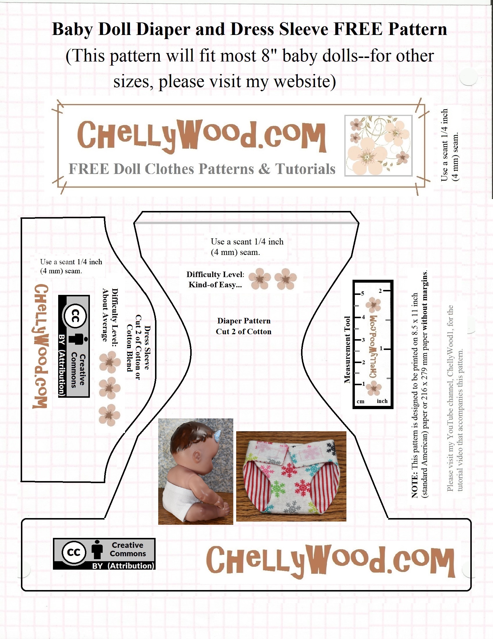 free printable doll diaper pattern