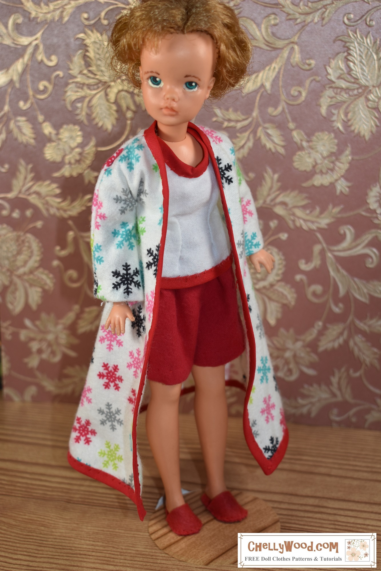 Tammy Doll Bathrobe Free Printable Patterns and Tutorial Free Doll Clothes Patterns